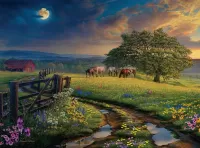 Пазл Dusk and Dawn at the Farm
