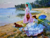 Пазл Две девушки отдыхают