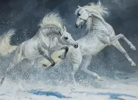 Пазл Две лошади 