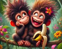 Пазл Две обезьянки 