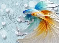 Пазл Две рыбки