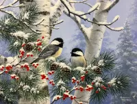 Пазл Две синички 