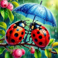 Пазл Двое под зонтом