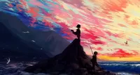 Пазл Двое у моря
