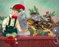 Пазл Эльф и котенок