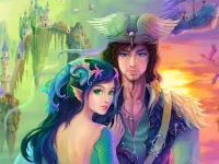 Пазл Эльфы на фоне замка