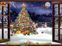 Пазл Елка во дворе