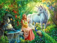 Пазл Принцесса и единорог