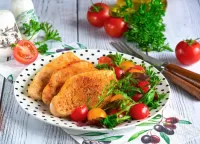 Пазл Эскалопы с салатом