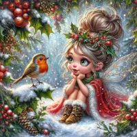 Пазл Фея и птичка