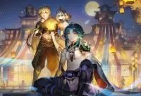 Пазл Фонари над пагодой