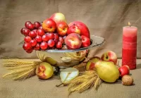 Пазл Фрукты и свеча