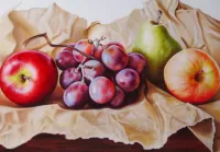 Пазл Фрукты на бумаге