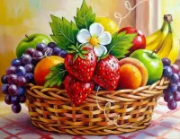 Пазл Фрукты в корзине 