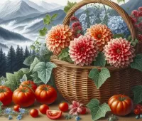 Пазл Георгины и плющ 