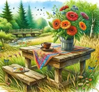 Пазл Герберы