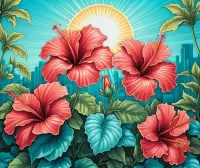 Пазл Гибискус 