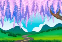 Пазл Глициния и горы