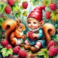 Пазл Гном и белка