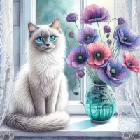 Пазл Голубоглазая кошка