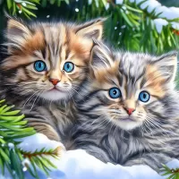 Пазл Голубоглазые котята
