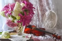 Пазл Гортензия и лилия