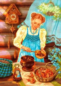 Пазл Гречка с лисичками