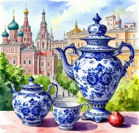 Пазл Гжель