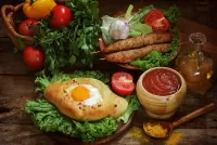 Пазл Хачапури и овощи