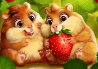 Пазл Хомяки и клубника 