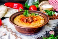 Пазл Хумус с вялеными томатами