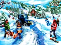 Пазл Игра в снежки