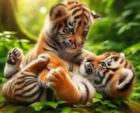 Пазл Играющие тигрята 