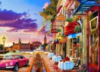 Пазл Кафе у фонтана