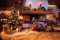 Пазл Камин и гитара