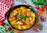 Пазл Картошка с сосисками