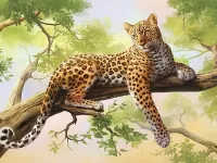 Пазл Киса на дереве