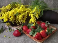 Пазл Клубника и мимоза