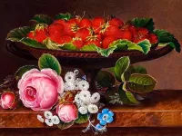Пазл Клубника и цветы