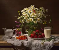Пазл Клубника с молоком