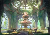 Пазл Клумба-фонтан