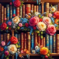 Пазл Книги и цветы