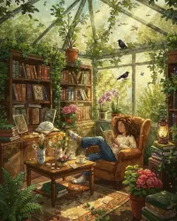 Пазл Книги и цветы.