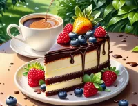 Пазл Кофе и пирожное 