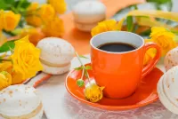 Пазл Кофе с розами