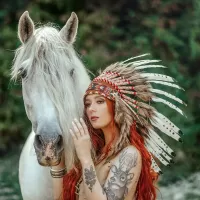 Пазл Конь и девушка