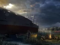 Пазл Корабль на берегу.