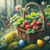 Пазл Корзина с клубникой
