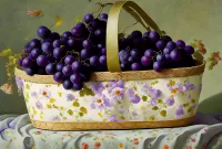 Пазл Корзина с виноградом