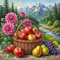 Пазл Корзина с яблоками
